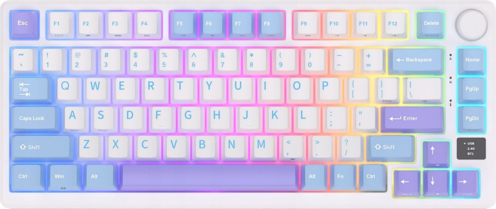 Клавіатура бездротова RK ROYAL KLUDGE M75 RGB K Silver Switch Taro Milk (RK-M75-TAROMLK-KSLVSW-US) - зображення 1