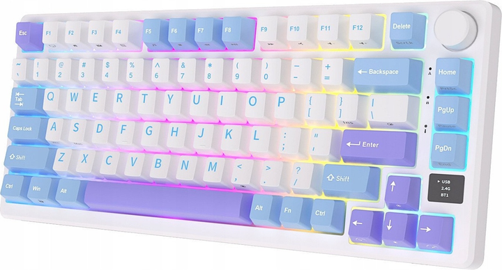 Клавіатура бездротова RK ROYAL KLUDGE M75 RGB K Silver Switch Taro Milk (RK-M75-TAROMLK-KSLVSW-US) - зображення 3