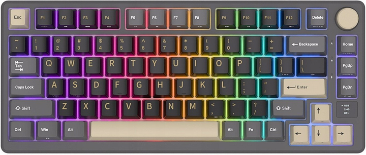 Клавіатура бездротова RK ROYAL KLUDGE M75 RGB Brown Switch Phantom (RK-M75-PHNTM-BRNSW-US) - зображення 1