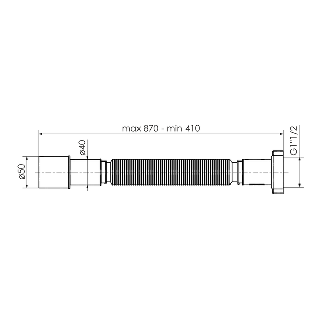 Гофра з гайкою, 1 1/2" хD40/50 IMPRESE w14100111G - изображение 2