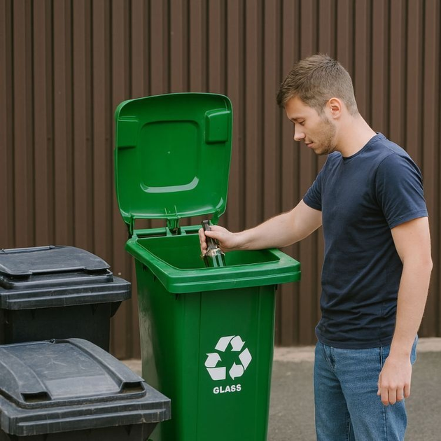 Контейнер для скла ModernHome by Multistore MO-120G-9-K 120 л Зелений (5905817010141) - зображення 8