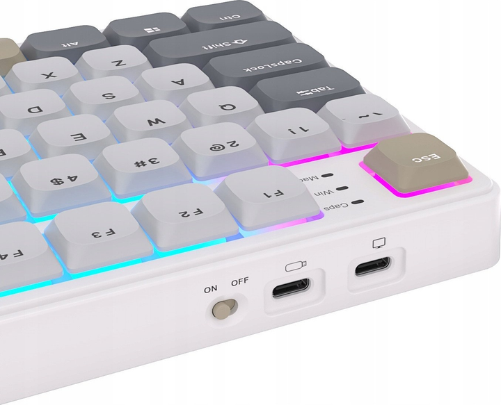 Клавіатура бездротова RK ROYAL KLUDGE N80 RGB Red Switch Pearly Dawn (RK-N80-PRLYDWN-REDSW-US) - зображення 7