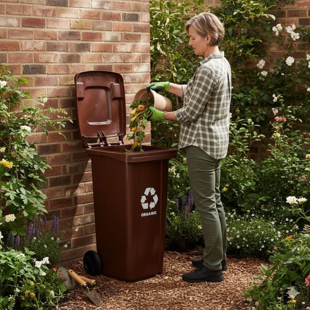 Контейнер для органічних відходів ModernHome by Multistore MO-120G-2-K 120 л Коричневий (5905817010189) - зображення 8