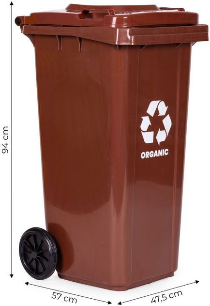 Контейнер для органічних відходів ModernHome by Multistore MO-120G-2-K 120 л Коричневий (5905817010189) - зображення 10