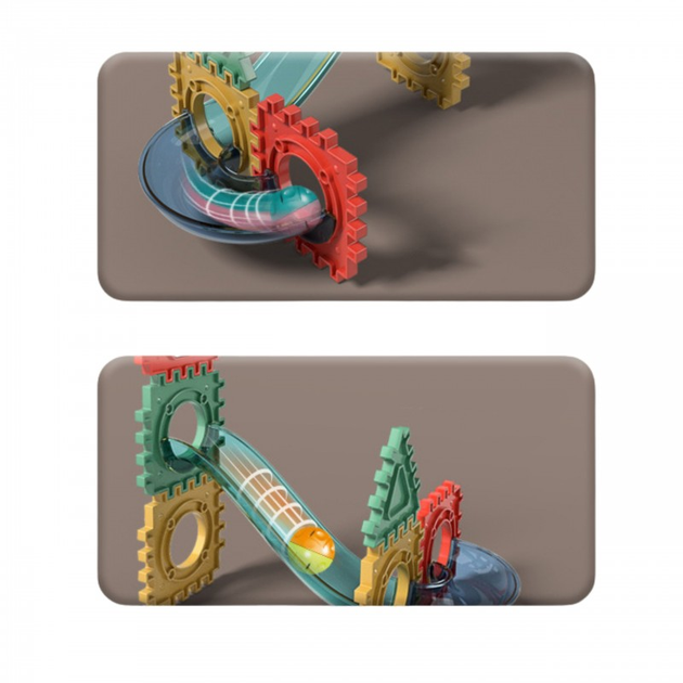 Klocki Konstrukcyjne Woopie 3D Zestaw Edukacyjny Tor Kulkowy 128 elementów (5906280654931) - obraz 3