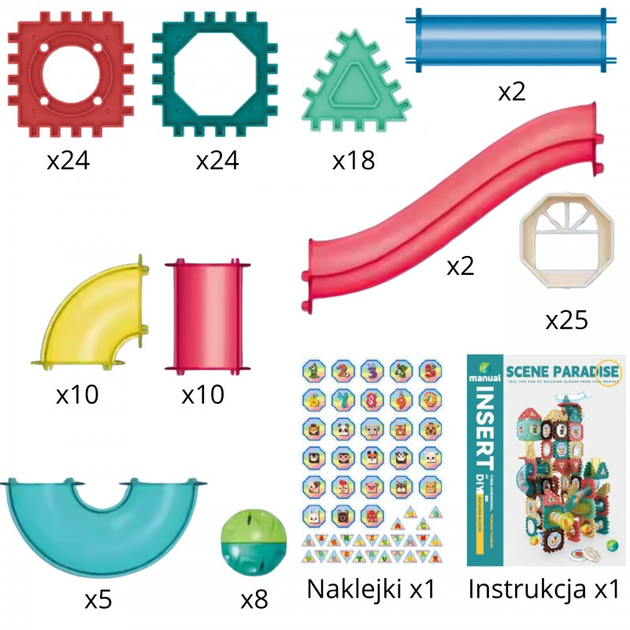 Klocki Konstrukcyjne Woopie 3D Zestaw Edukacyjny Tor Kulkowy 128 elementów (5906280654931) - obraz 4
