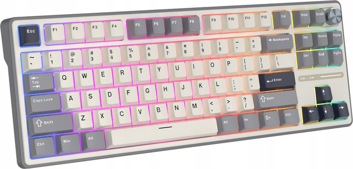 Klawiatura przewodowa RK ROYAL KLUDGE R87 Pro RGB Brown Switch Half Grey (RK-R87PRO-HALFGY-BRNSW-US) - obraz 2