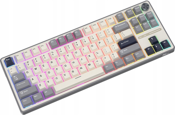 Klawiatura przewodowa RK ROYAL KLUDGE R87 Pro RGB Brown Switch Half Grey (RK-R87PRO-HALFGY-BRNSW-US) - obraz 4