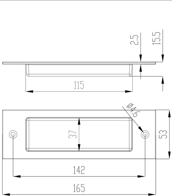 Ручка для розсувних дверей Helaform Retro Чорна (6417588166587) - зображення 2