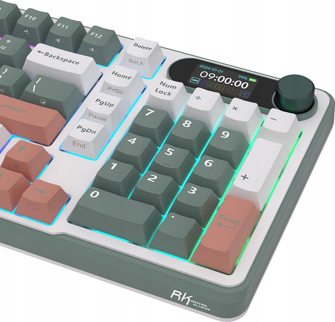 Klawiatura bezprzewodowa RK ROYAL KLUDGE S98 RGB Brown Switch Camping Green (RK-S98-CAMPGRN-BRNSW-US) - obraz 6
