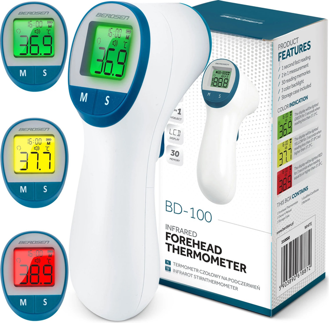 Безконтактний інфрачервоний термометр Berdsen BD-100 (5903890618872) - зображення 10
