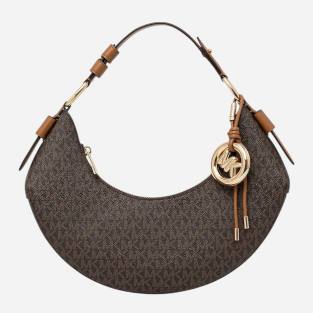 Сумка багет сідло жіноча середня Michael Kors Koa Md Shoulder 30F5GQ4L6B 252 Темно-коричнева (800070349080) - зображення 1