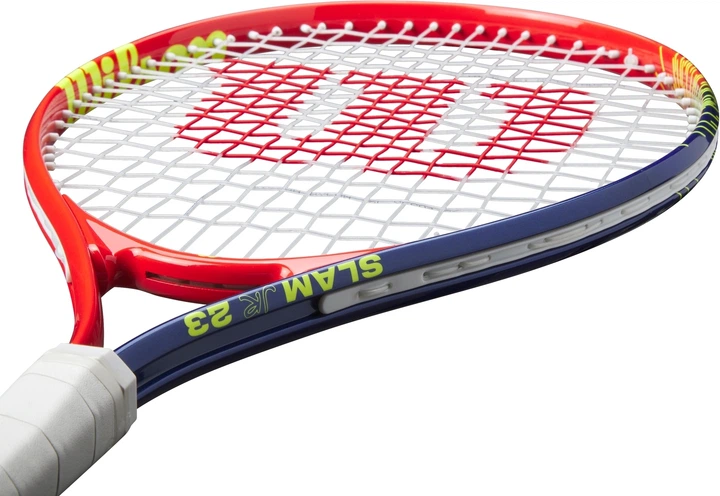 Ракетка для тенниса детская Wilson SLAM JR 23 красно-темно-сине-желтая WR171910 - изображение 6
