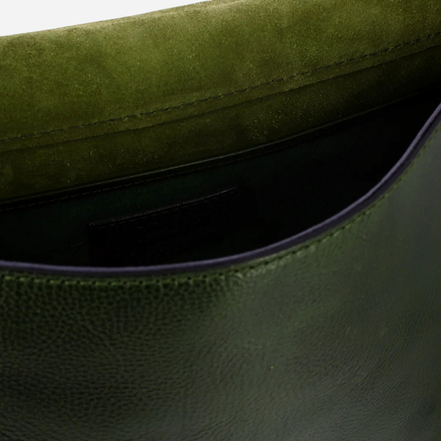 Сумка крос-боді через плече жіноча з натуральної шкіри середня The Bridge 045335D3-I2 Темно-зелена (800070346576) - зображення 4