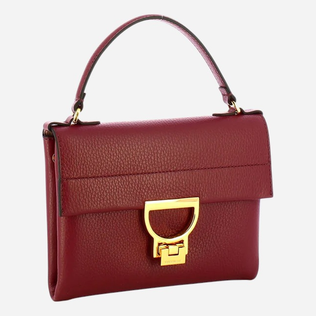 Torebka crossbody damska skórzana Coccinelle E1MD5190301-R52 Ciemnoczerwona - obraz 3