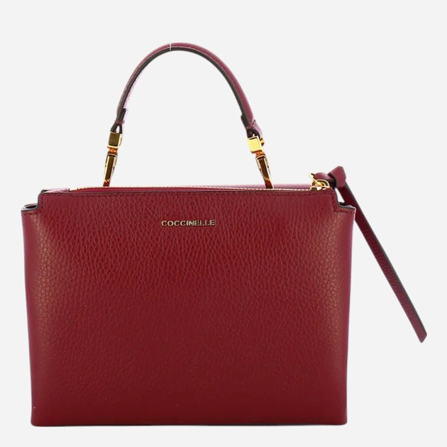Torebka crossbody damska skórzana Coccinelle E1MD555B701-R52 Bordowa - obraz 2