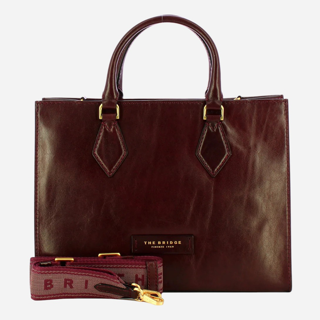 Torba shopper damska skórzana The Bridge 04101501-YF Ciemnobordowa - obraz 1