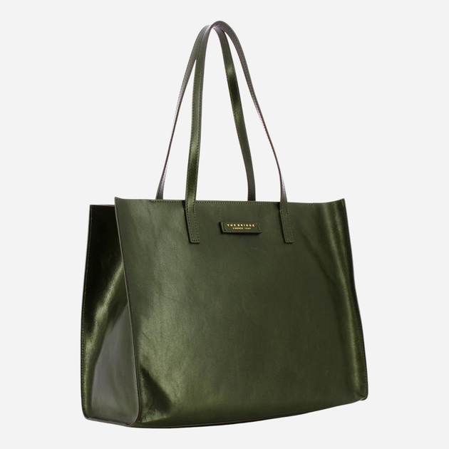 Torba shopper damska skórzana The Bridge 04131401-I2 Ciemnozielona - obraz 3