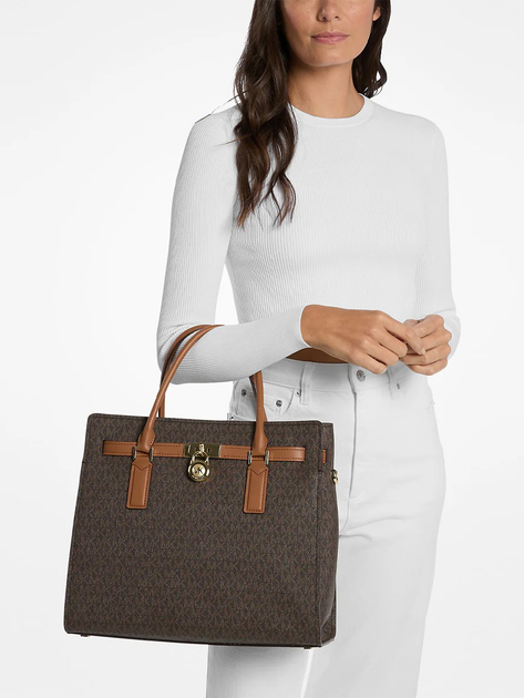 Torba shopper damska duża Michael Kors 30F5GNXS3B-252 Brązowa - obraz 2