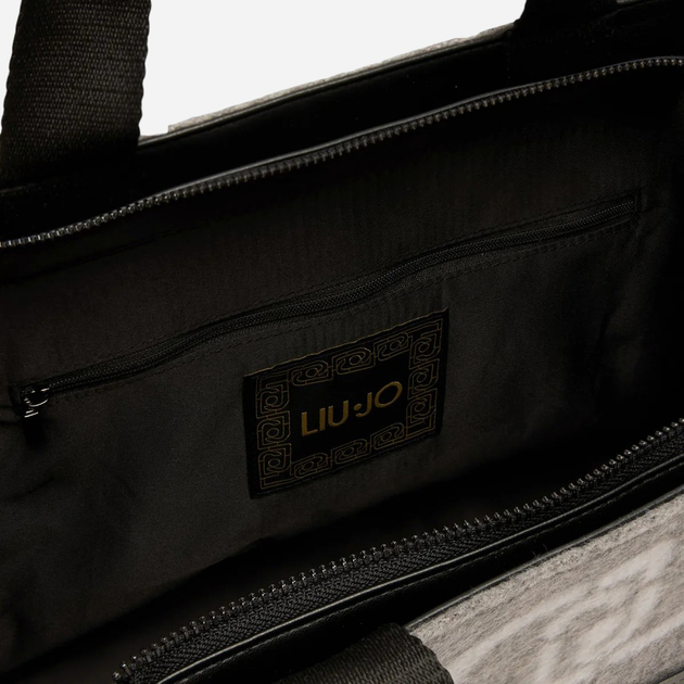 Сумка шопер жіноча тканинна Liu Jo 2F5027T2742-71502 Сіра (800070345514) - зображення 4