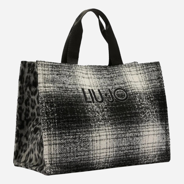 Torba shopper damska materiałowa Liu Jo 2F5027T6089-R9449 Czarna - obraz 3