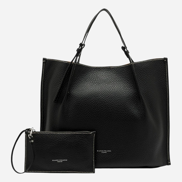 Torba shopper damska skórzana Gianni Chiarini BS-11637-RNGDBL-2566 Czarna - obraz 3