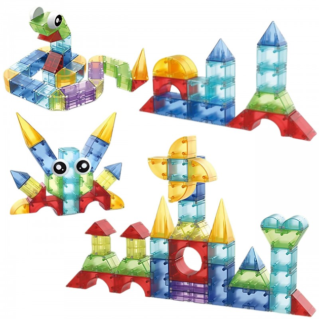 Klocki Magnetyczne Woopie 3D Zestaw Edukacyjny 63 elementy (5906280654887) - obraz 2