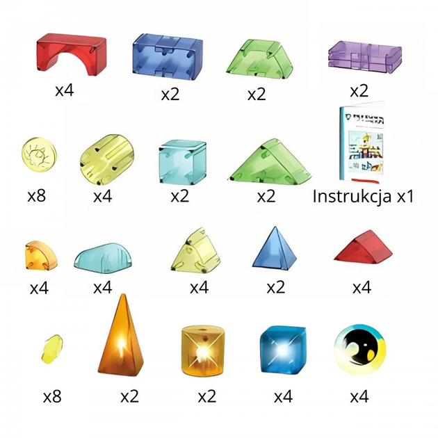 Klocki Magnetyczne Woopie 3D Zestaw Edukacyjny 63 elementy (5906280654887) - obraz 3