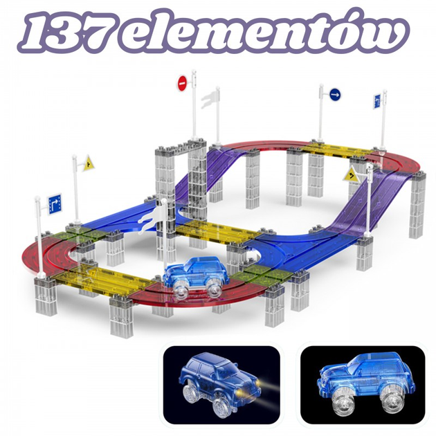 Tor samochodowy Woopie Wyścigowy + Autko, 137 elementów (5906280654900) - obraz 3