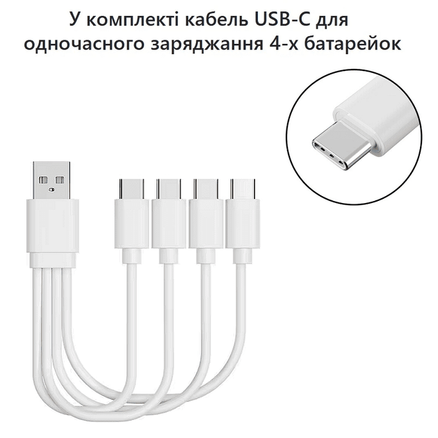 Батарейки AA аккумуляторные LiitoKala T36 с разъемом USB Type-C на 1.5V/3600mWh в Коробке 4ШТ. + кабель для зарядки - изображение 3