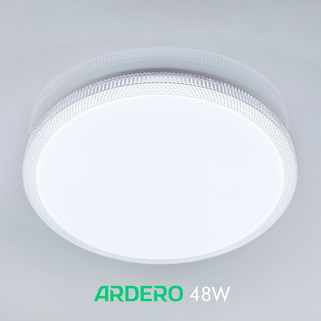 Світлодіодний LED світильник AL6086ARD MODA 48Вт Ardero 2500Lm Ø375*65мм люстра без пульта зі зміною відтінка 3000К-4500К-6000K - зображення 3