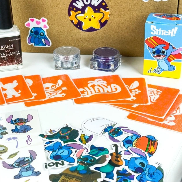 Набір для біо-тату "Wow Box Стіч " від Fresh Tattoo wow-box-stich-3 для 3 дітей - изображение 4