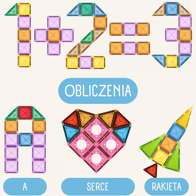 Klocki Magnetyczne Woopie 3D Zestaw Edukacyjny, Zamek, Pojazdy, 110 elementów (5906280654979) - obraz 2