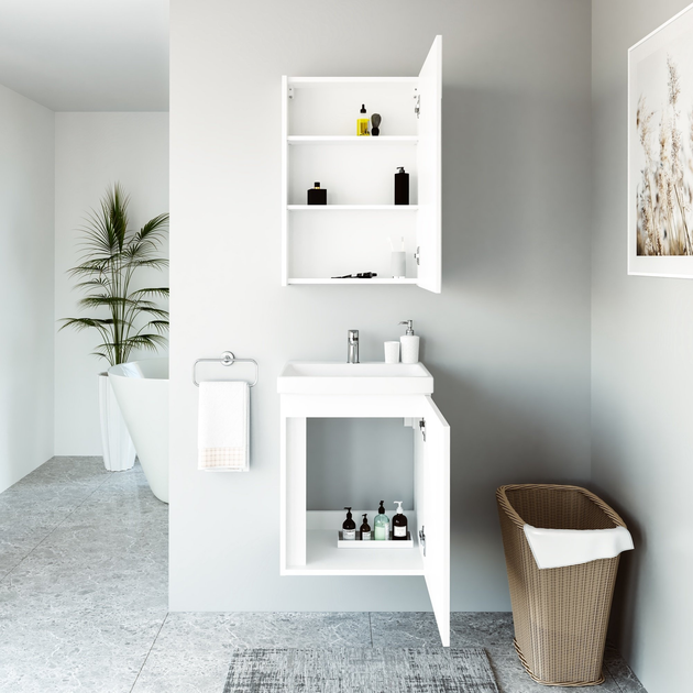 Szafka łazienkowa Riva WTU-50WH-PM z umywalką Biała (4779019868067) - obraz 4