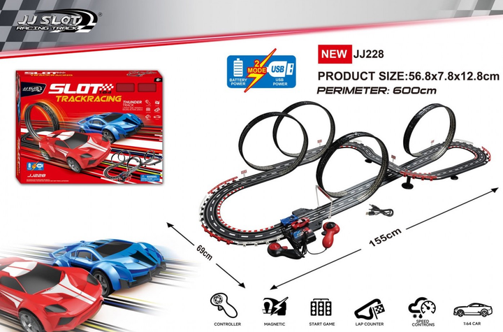Tor samochodowy wyścigowy TRACK SPORT długość trasy 600 cm ZKT.JJ228-1 (5903864974041) - obraz 2
