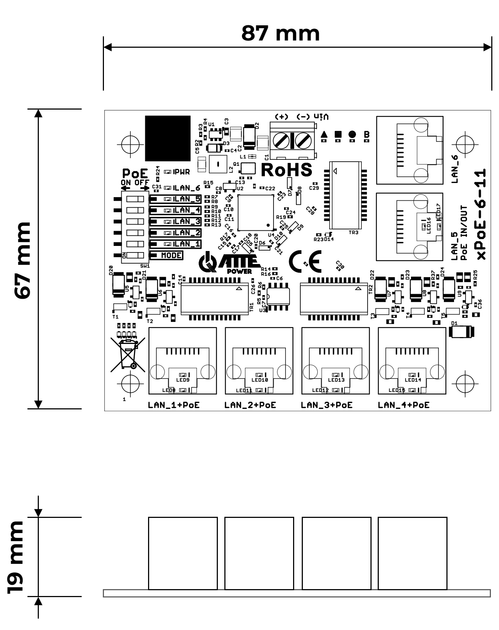 Модуль ATTE Switch для IP-камер xPoE-6-11-OF (xPoE-6-11-OF) - зображення 3