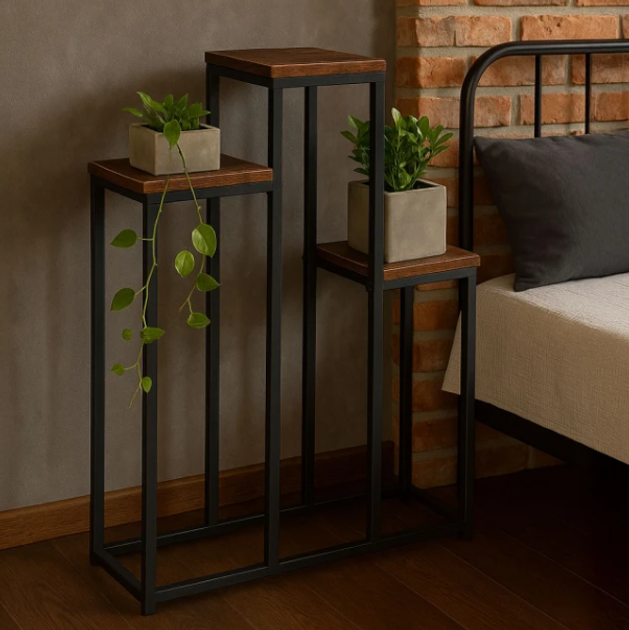 Підставка для квітів у горщиках ModernHome by Multistore ME-ATS16 3 полиці у стилі Лофт (5905817007714) - зображення 6