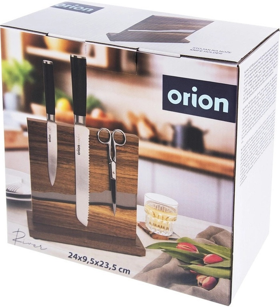 Підставка для ножів Orion River дерев’яна магнітна двостороння 24 x 9.5 x 23.5 см (8592381195939) - зображення 6