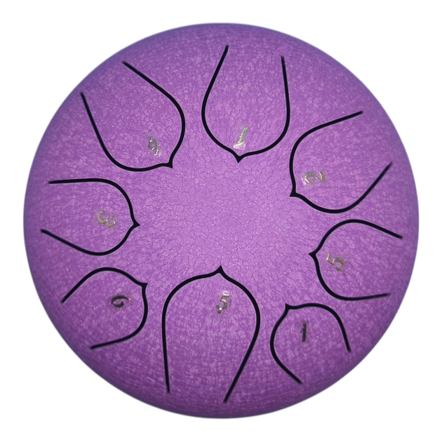 Глюкофон 8 нот 15 см фіолетовий tongue drum - Фото 2 Глюкофон 8 нот 15 см фіолетовий tongue drum - зображення 2