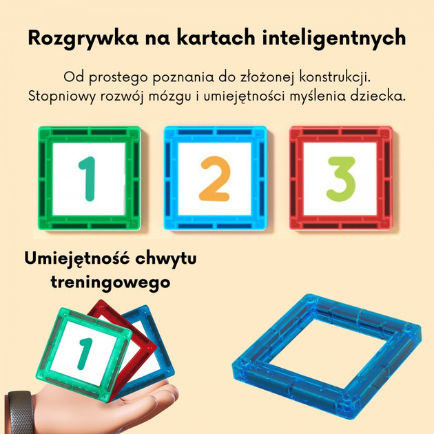 Klocki Magnetyczne Woopie 3D Zestaw Edukacyjny, Nauka Liczenia, 70 elementów (5906280654986) - obraz 2