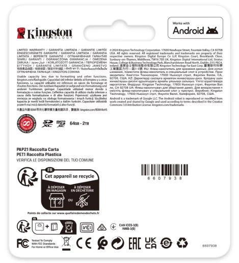 Карта пам'яті Kingston microSDXC 256GB UHS-I U3 V30 + SD-адаптер (SDCG4/256GB) - Фото 7 Карта пам'яті Kingston microSDXC 256GB UHS-I U3 V30 + SD-адаптер (SDCG4/256GB) - изображение 7