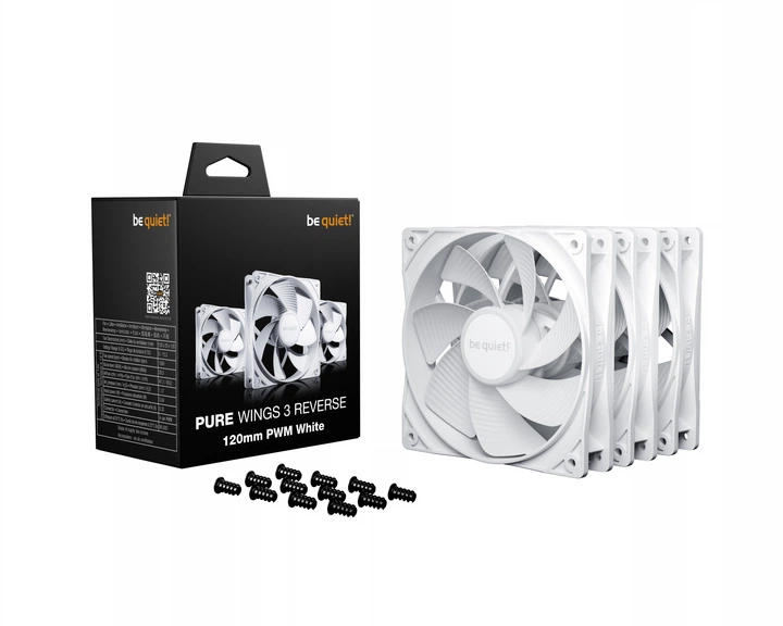 Zestaw wentylatorów be quiet! Pure Wings 3 120mm PWM Reverse Triple Pack White (BL136) - obraz 3