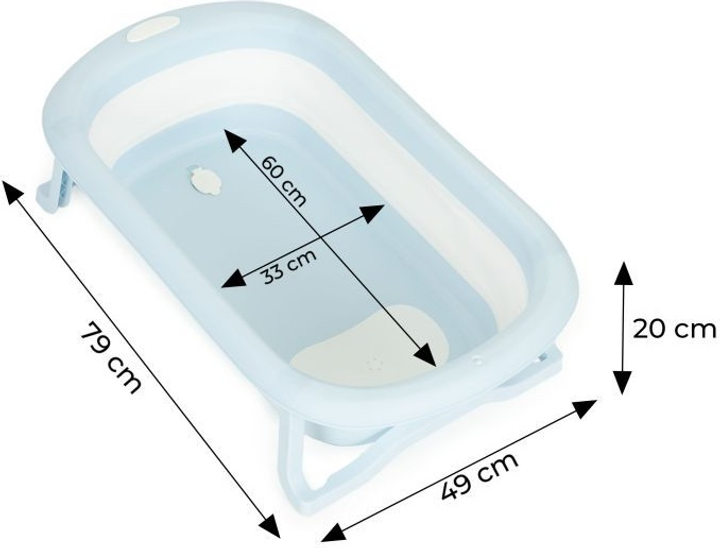 Wanienka dla dzieci EcoToys HA-B37 składana z odpływem Jasnoniebieska (5903769979998) - obraz 9