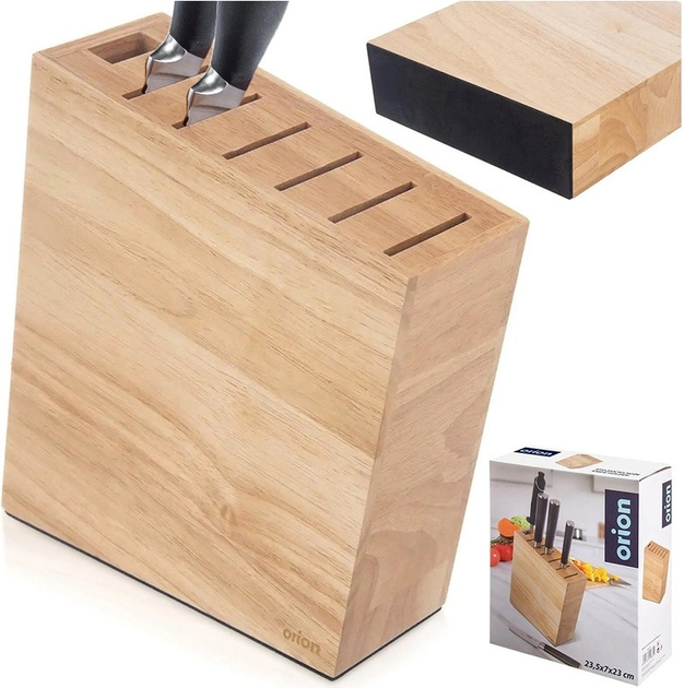 Підставка для ножів Orion з перегородками дерев’яна 20 x 7 x 23 см (8592381208899) - зображення 6
