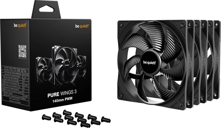 Zestaw wentylatorów be quiet! Pure Wings 3 140mm PWM Triple Pack Black (BL139) - obraz 3