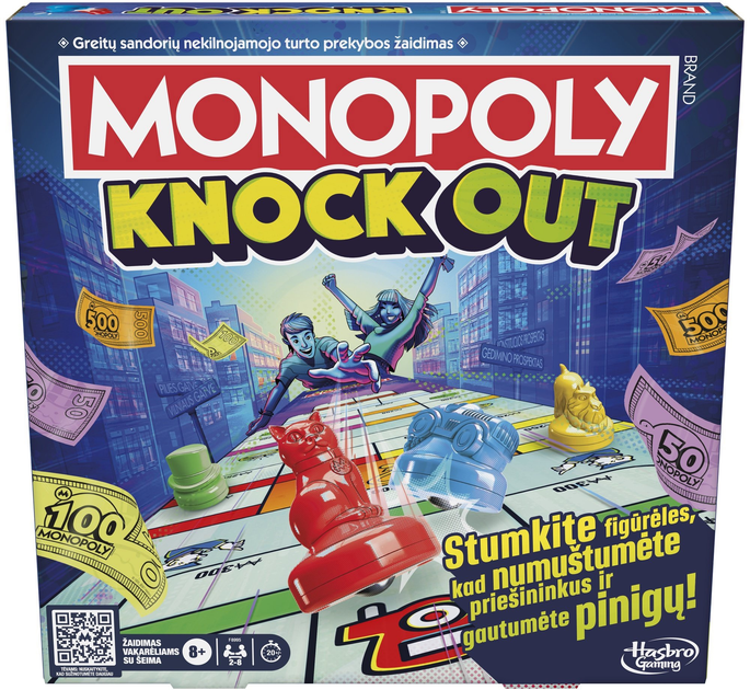 Настільна гра Hasbro Monopoly Knockout (литовська версія) (5010996218209) - зображення 1