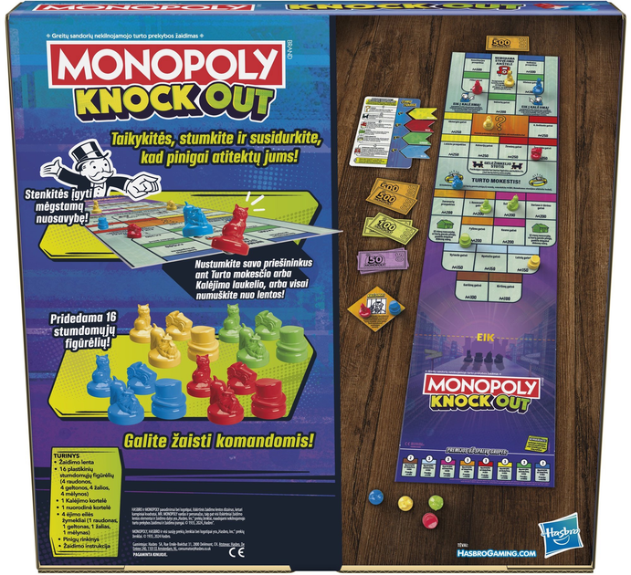 Настільна гра Hasbro Monopoly Knockout (литовська версія) (5010996218209) - зображення 3