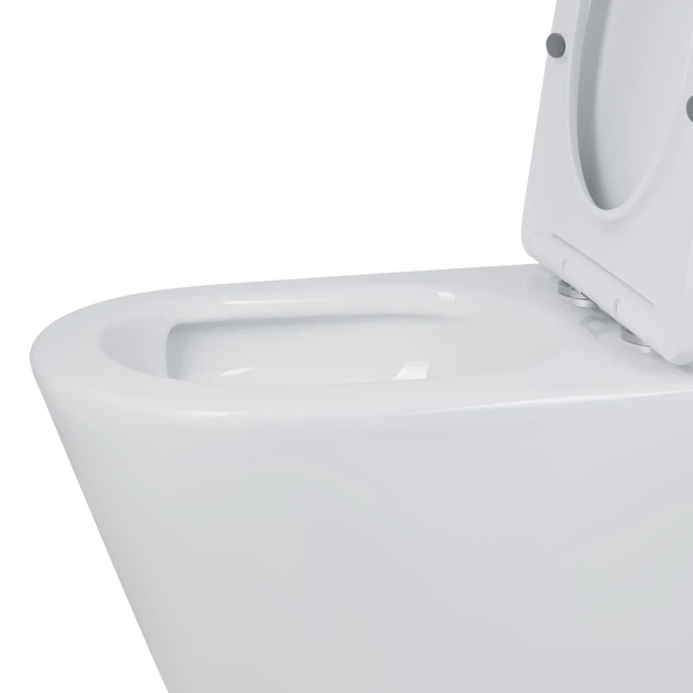 Унитаз компакт Mixxus Bevel-0403-T3 640x360 овальный, с сиденьем, белый (MI6712) - изображение 4