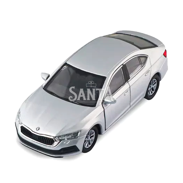 Машинка металлическая Skoda Octavia Шкода октавия серая 1:43 откр
