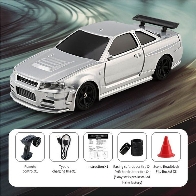 Auto zdalnie sterowane Ramiz do Driftu z akcesoriami 1:43 Białe (5903864973167) - obraz 2